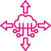 Expanding cloud infrastructure with neural networks pointing out, illustrating secure, scalable growth and compliance readiness.